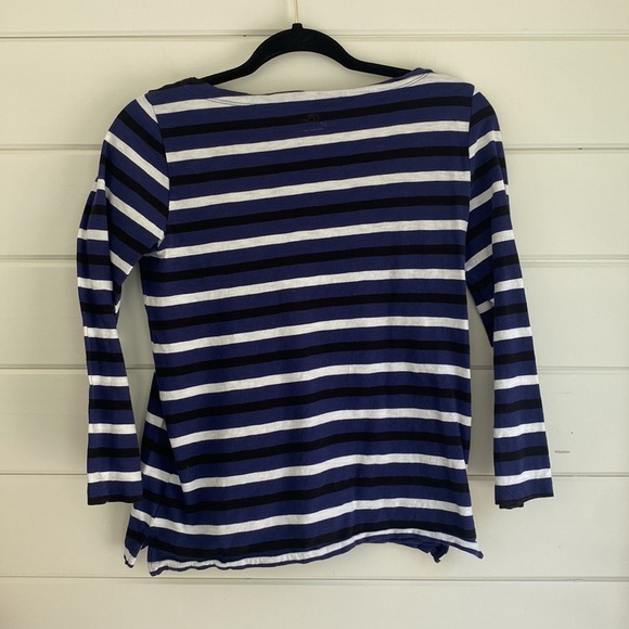J. Crew | Long Sleeve Tee with White Blue Black Stripes | Great Condition - Picture 3 of 6
